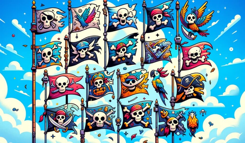 Cartoon Pirate Flags: Adventure on the High Seas